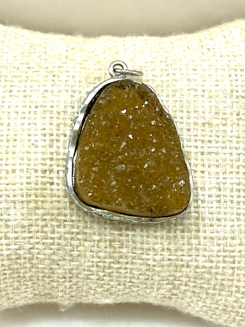 Yellow Druzy Teardrop Pendant